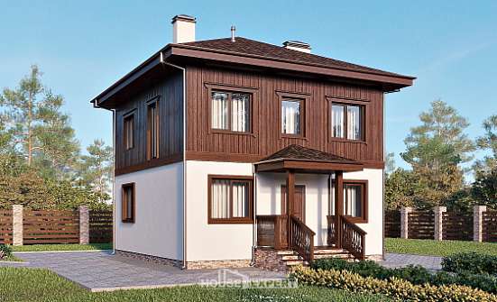 100-006-Л Проект двухэтажного дома, компактный загородный дом из керамзитобетонных блоков Курск | Проекты домов от House Expert