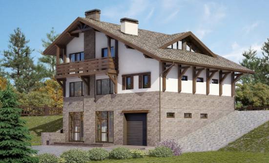 305-002-П Проект трехэтажного дома с мансардой, огромный коттедж из кирпича Курск | Проекты домов от House Expert