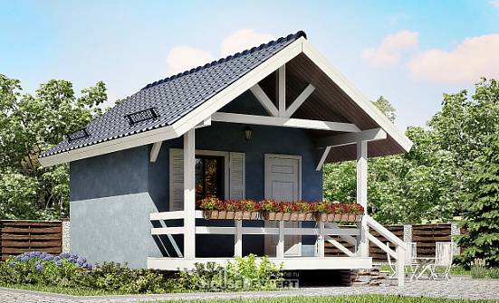 020-001-П Проект одноэтажного дома, эконом коттедж из бревен Щигры | Проекты домов от House Expert