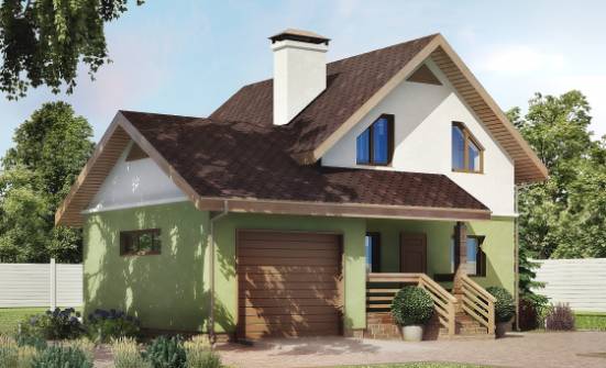 120-002-П Проект двухэтажного дома мансардой, гараж, доступный дом из поризованных блоков Щигры | Проекты домов от House Expert