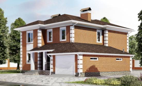220-004-Л Проект двухэтажного дома, гараж, красивый домик из кирпича Щигры | Проекты домов от House Expert