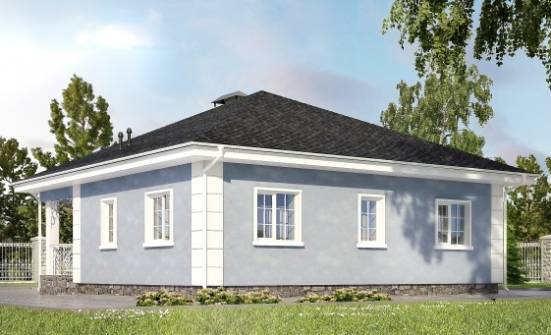 100-001-П Проект одноэтажного дома, красивый домик из твинблока Курск | Проекты одноэтажных домов от House Expert