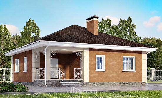 100-001-Л Проект одноэтажного дома, бюджетный загородный дом из блока Курчатов | Проекты домов от House Expert