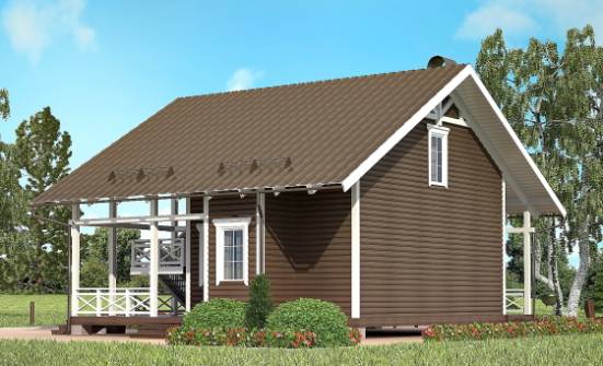 080-001-П Проект двухэтажного дома с мансардой, крохотный загородный дом из дерева Курчатов | Проекты домов от House Expert