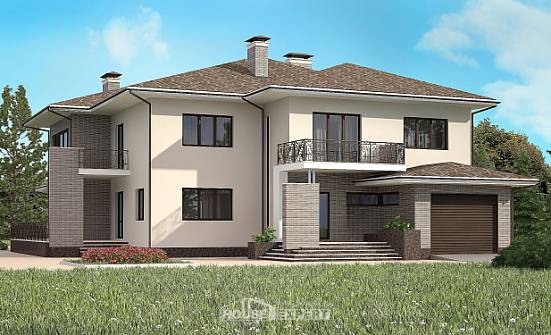 500-001-П Проект трехэтажного дома, гараж, огромный загородный дом из кирпича Щигры | Проекты домов от House Expert