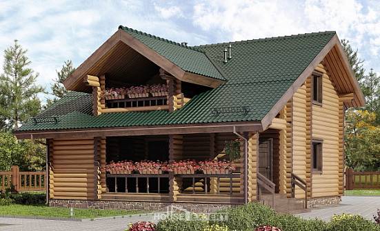 110-005-П Проект двухэтажного дома с мансардой, экономичный загородный дом из дерева Железногорск | Проекты домов от House Expert