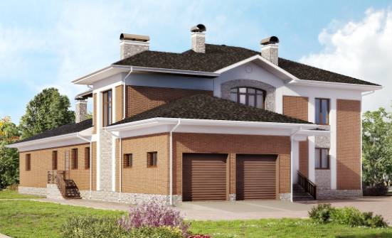 520-002-Л Проект трехэтажного дома и гаражом, огромный загородный дом из бризолита Железногорск | Проекты домов от House Expert