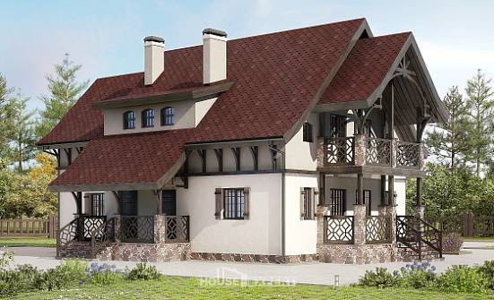 180-014-П Проект двухэтажного дома мансардой, классический коттедж из газобетона Курчатов | Проекты домов от House Expert