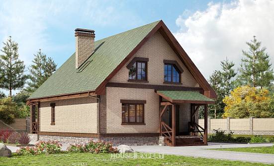 160-011-П Проект двухэтажного дома с мансардным этажом, небольшой дом из блока Курск | Проекты домов от House Expert