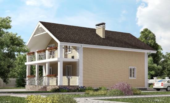 150-007-Л Проект двухэтажного дома с мансардой, небольшой коттедж из теплоблока Щигры | Проекты домов от House Expert