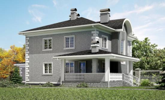 245-004-Л Проект двухэтажного дома и гаражом, простой загородный дом из кирпича Железногорск | Проекты домов от House Expert