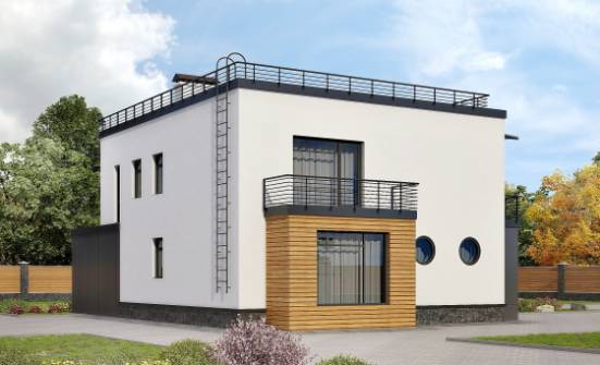 260-002-П Проект двухэтажного дома и гаражом, огромный дом из твинблока Курчатов | Проекты домов от House Expert