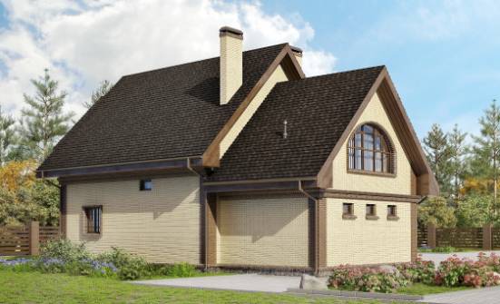 185-003-Л Проект двухэтажного дома мансардой и гаражом, простой домик из теплоблока Железногорск | Проекты домов от House Expert