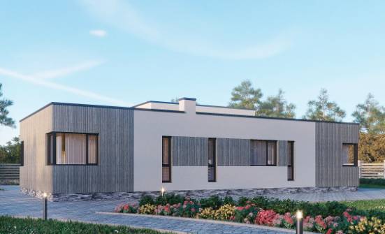 175-001-Л Проект одноэтажного дома, красивый коттедж из газосиликатных блоков Курчатов | Проекты домов от House Expert