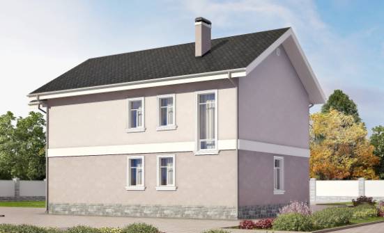 170-008-П Проект двухэтажного дома, современный домик из поризованных блоков Курск | Проекты домов от House Expert