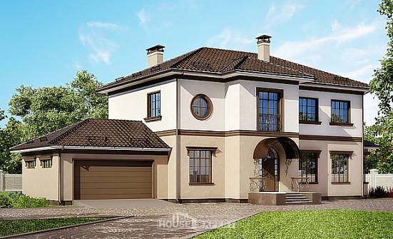 290-004-Л Проект двухэтажного дома, гараж, просторный загородный дом из кирпича Курчатов | Проекты домов от House Expert
