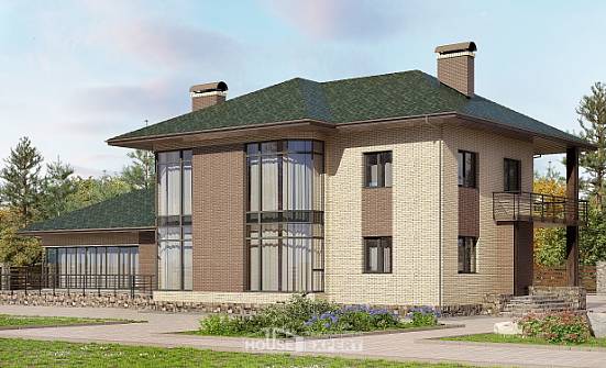 305-003-П Проект двухэтажного дома, огромный домик из арболита Курчатов | Проекты домов от House Expert