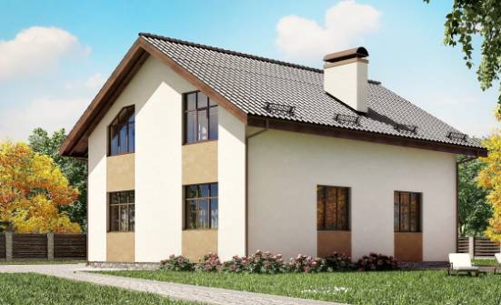 170-002-П Проект двухэтажного дома мансардный этаж, небольшой коттедж из газобетона Щигры | Проекты домов от House Expert
