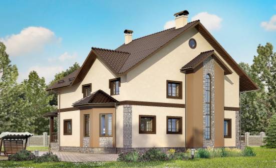265-003-Л Проект двухэтажного дома, просторный домик из пеноблока Курск | Проекты домов от House Expert