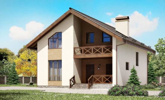 170-002-П Проект двухэтажного дома мансардный этаж, небольшой коттедж из газобетона Щигры | Проекты домов от House Expert