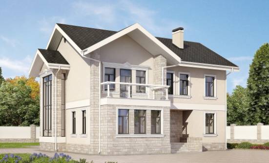 170-008-Л Проект двухэтажного дома, компактный коттедж из пеноблока Щигры | Проекты домов от House Expert
