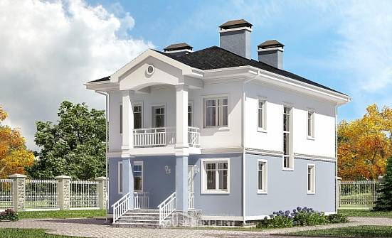 120-001-П Проект двухэтажного дома, красивый домик из теплоблока Железногорск | Проекты домов от House Expert