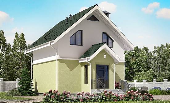 070-001-П Проект двухэтажного дома мансардой, классический домик из твинблока Курск | Проекты домов от House Expert
