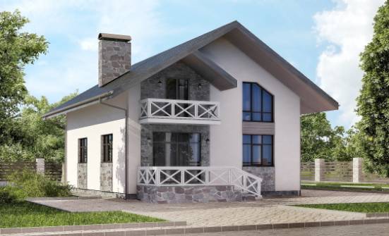 155-001-Л Проект двухэтажного дома мансардой и гаражом, простой дом из газосиликатных блоков Курск | Проекты домов от House Expert