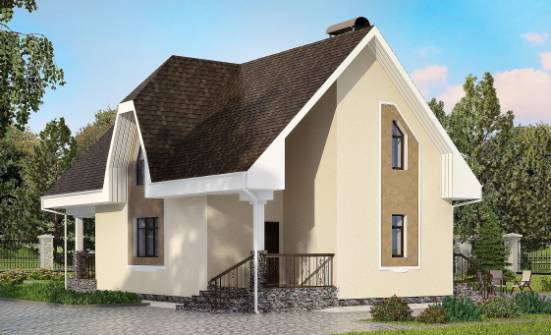 125-001-Л Проект двухэтажного дома мансардой, небольшой дом из теплоблока Курчатов | Проекты домов от House Expert