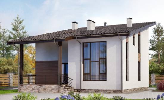 140-005-П Проект двухэтажного дома мансардный этаж, простой загородный дом из керамзитобетонных блоков Курчатов | Проекты домов от House Expert