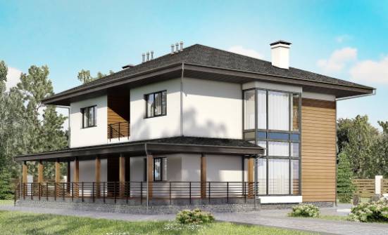 245-001-П Проект двухэтажного дома, классический домик из твинблока Курск | Проекты домов от House Expert