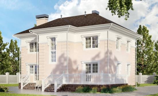 155-005-Л Проект двухэтажного дома, красивый загородный дом из поризованных блоков Курчатов | Проекты домов от House Expert