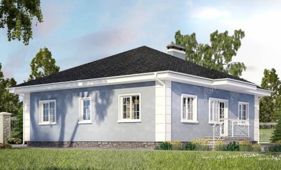 100-001-П Проект одноэтажного дома, красивый домик из твинблока Курск | Проекты домов от House Expert