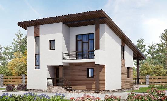 140-005-П Проект двухэтажного дома мансардный этаж, простой загородный дом из керамзитобетонных блоков Курчатов | Проекты домов от House Expert