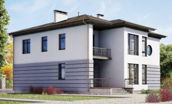 300-006-Л Проект двухэтажного дома и гаражом, красивый коттедж из кирпича Курск | Проекты домов от House Expert