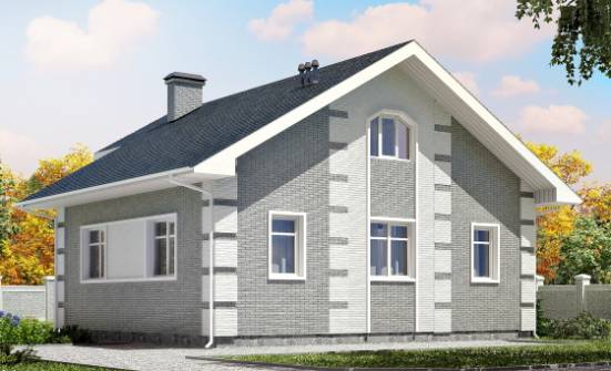 115-001-Л Проект двухэтажного дома мансардный этаж, недорогой домик из блока Щигры | Проекты домов от House Expert