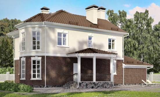 190-002-Л Проект двухэтажного дома, гараж, просторный дом из газосиликатных блоков Щигры | Проекты домов от House Expert