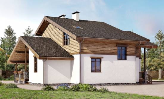 210-006-П Проект двухэтажного дома мансардой, средний загородный дом из кирпича Курчатов | Проекты домов от House Expert