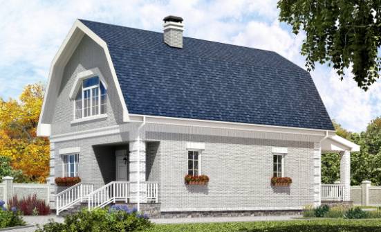 130-005-П Проект двухэтажного дома мансардой, недорогой домик из газосиликатных блоков Курск | Проекты домов от House Expert