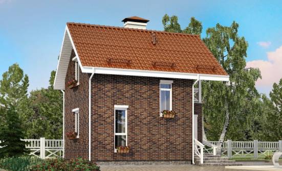 045-001-Л Проект двухэтажного дома с мансардой, простой дом из блока Курчатов | Проекты домов от House Expert