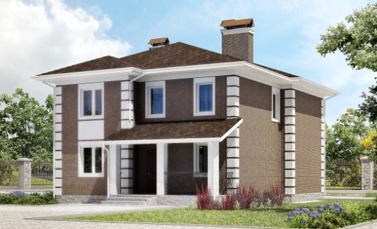 185-002-П Проект двухэтажного дома, красивый дом из блока Курск | Проекты домов от House Expert