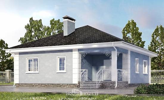 100-001-П Проект одноэтажного дома, красивый домик из твинблока Курск | Проекты домов от House Expert