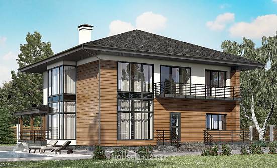 245-001-П Проект двухэтажного дома, классический домик из твинблока Курск | Проекты домов от House Expert