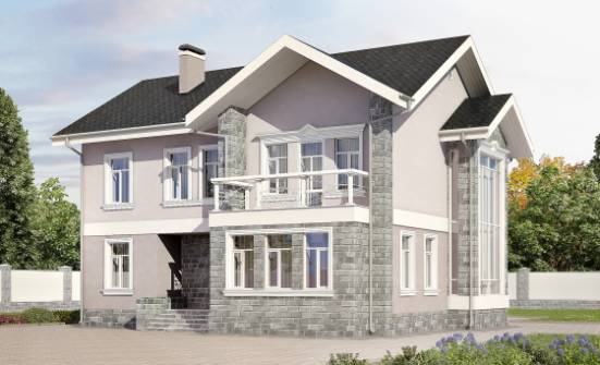 170-008-П Проект двухэтажного дома, современный домик из поризованных блоков Курск | Проекты домов от House Expert