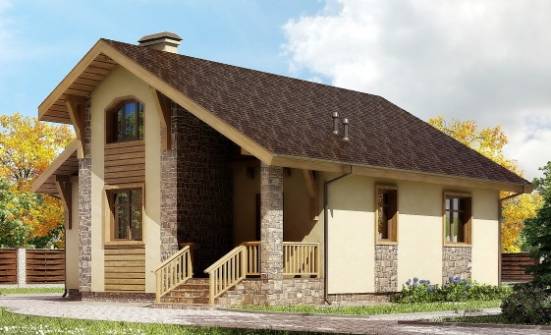 080-002-П Проект одноэтажного дома, дешевый домик из арболита Щигры | Проекты домов от House Expert