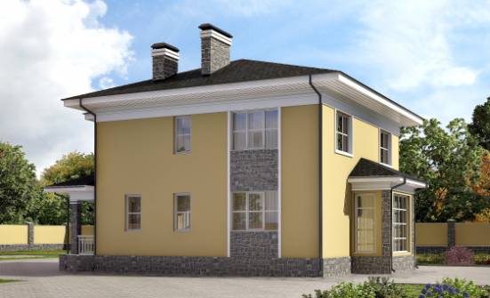 155-011-Л Проект двухэтажного дома, классический дом из пеноблока Железногорск | Проекты домов от House Expert