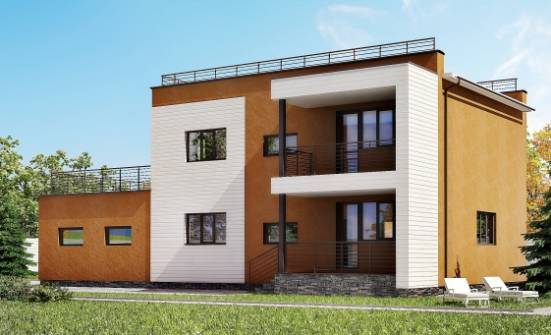 180-012-П Проект двухэтажного дома и гаражом, современный дом из кирпича Курск | Проекты домов от House Expert