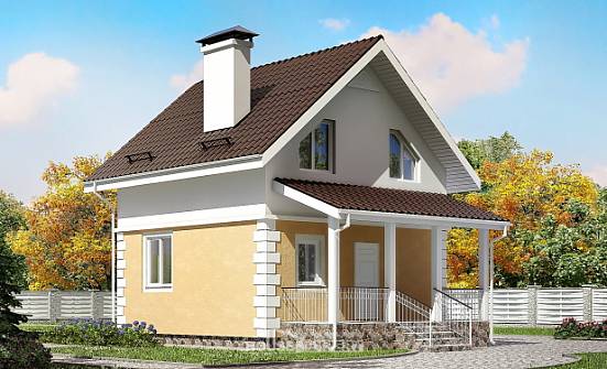 070-002-П Проект двухэтажного дома с мансардой, экономичный загородный дом из бризолита Железногорск | Проекты домов от House Expert