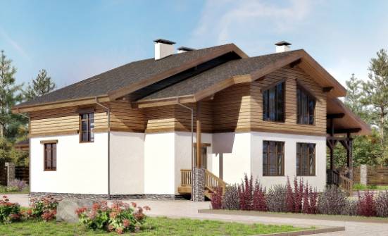 210-006-П Проект двухэтажного дома мансардой, средний загородный дом из кирпича Курчатов | Проекты домов от House Expert