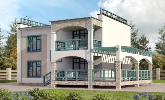 150-010-П Проект двухэтажного дома, красивый коттедж из кирпича Курск | Проекты домов от House Expert